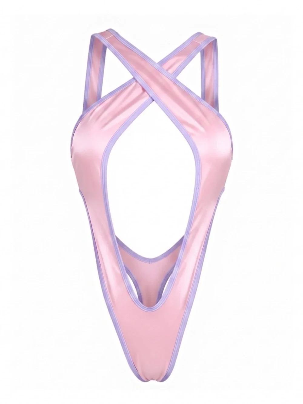 GrlFriday Shop Pastel Criss-Cross High-Cut Monokini